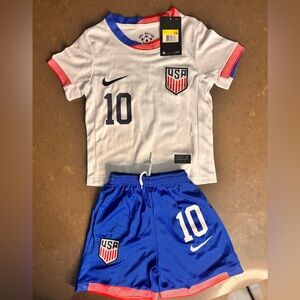 Nike Kids USA Soccer Jersey and Shorts - White and Blue